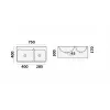 Раковина Double COMO (750х400х300) двойная подвесная Ceruttispa