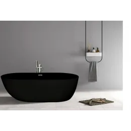 Ванна COMO MB акриловая (1700x750x560), отдельностоящая, черная матовая, со сливом-переливом Ceruttispa