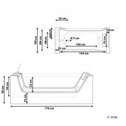 Ванна C-454A акриловая гидромассажная Ceruttispa (1700x1200x580)