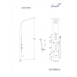 Панель душевая из нержавеющей стали, с форсунками Ceruttispa CT9978, золото, VICTORIA G