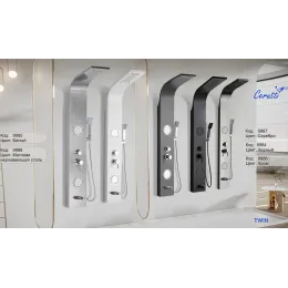 Панель душевая из нержавеющей стали, с форсунками Ceruttispa CT9987, серебро, TWIN S