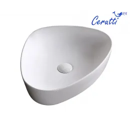 Раковина накладная Ceruttispa CR0089 (510х410х120) белая, треугольная