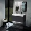 Комплект мебели MAIELLA 80 тумба 805х460х510 с зеркальным шкафом и двойной раковиной, сифоном и двойным сливным шлангом Ceruttispa