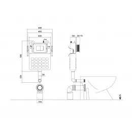 Инсталляция для приставных унитазов CR333 Ceruttispa без монтажных труб
