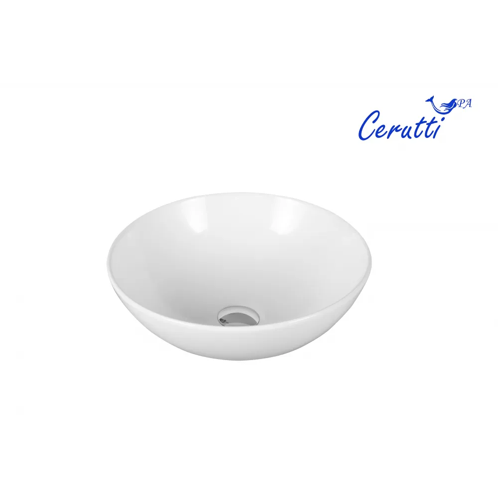 Раковина CR3301GW накладная, белая, круглая, 400х400х140 Ceruttispa