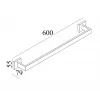 Держатель CR-F25-H02 для полотенец из нержавеющей стали BOCH MANN (600х55х80), цвет нержавеющая сталь