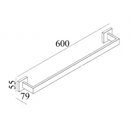 Держатель CR-F25-H02 для полотенец из нержавеющей стали BOCH MANN (600х55х80), цвет нержавеющая сталь
