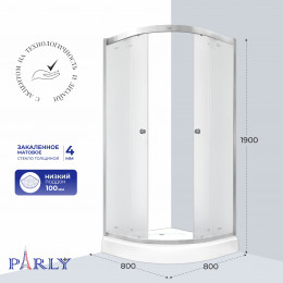 Душевой уголок с поддоном PARLY ZF81N (80х80х190)