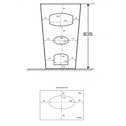 Раковина SANDRA напольная Ceruttispa 440х380х835