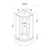 Кабина EF921 душевая PARLY (90х90х215)