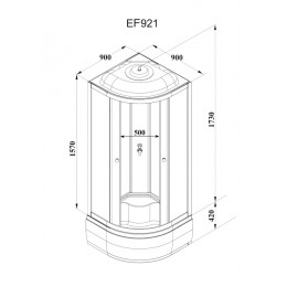 Кабина EF921 душевая PARLY (90х90х215)