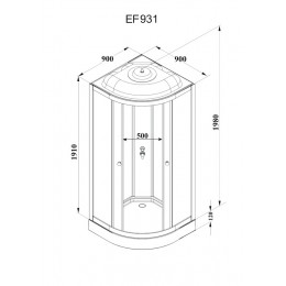 Кабина EF931 душевая PARLY (90х90х210)