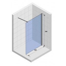Ограждение T100 душевое PARLY (100х190)