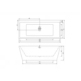 Ванна LUGANO акриловая отдельностоящая Ceruttispa (1700х750х580)