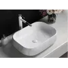 Раковина CR0086 MMW1 накладная, мрамор матовый белый, прямоугольная 565х400х145 Ceruttispa