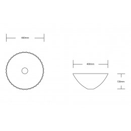 Раковина CR3301B накладная, белая, круглая 400х400х130 Ceruttispa