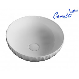 Раковина CR3301B накладная, белая, круглая 400х400х130 Ceruttispa