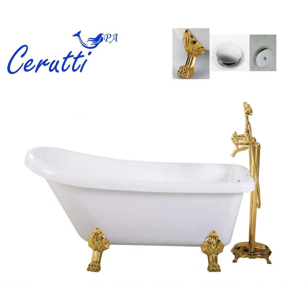 Ванна VITO 150G (1550x740x750) на львиных лапах (золото) Ceruttispa
