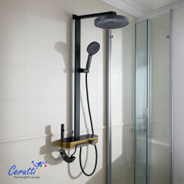 Душевая стойка Ceruttispa НЕВИО (NEVIO) цвет графит, с LED подсветкой