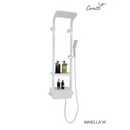 Душевая панель Ceruttispa МАЙЕЛЛА (MAIELLA) W CT8984 из нержавеющей стали, цвет белый