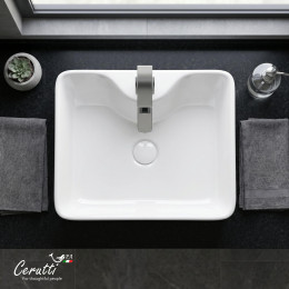 Раковина накладная Ceruttispa CR7051 (480х370х130) белая, прямоугольная