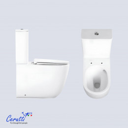 Унитаз напольный Ceruttispa МИРКО (MIRKO) Tornado CT11090 безободковый (620х355х790)