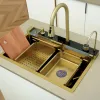 Мойка GLORIA Nano GOLD (золото) кухонная, многофункциональная, из нержавеющей стали, (750х460х230) Ceruttispa