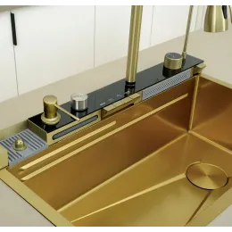 Мойка GLORIA Nano GOLD (золото) кухонная, многофункциональная, из нержавеющей стали, (750х460х230) Ceruttispa