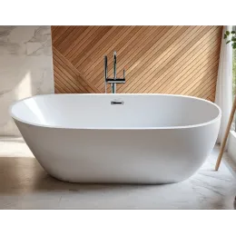 Ванна MIMI170MW акриловая (1700x800x600) отдельностоящая, белая матовая, со сливом-переливом Ceruttispa