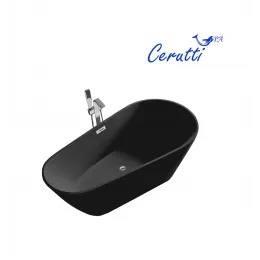 Ванна MIMI170MB акриловая (1700x800x600) отдельностоящая, черная матовая, со сливом-переливом Ceruttispa