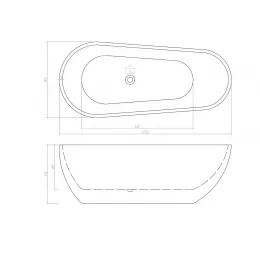 Ванна MIMI170MW акриловая (1700x800x600) отдельностоящая, белая матовая, со сливом-переливом Ceruttispa