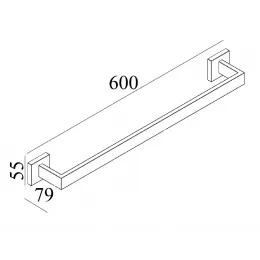 Держатель CR-F25-H02MB для полотенец из нержавеющей стали BOCH MANN  (600х55х80), цвет черный