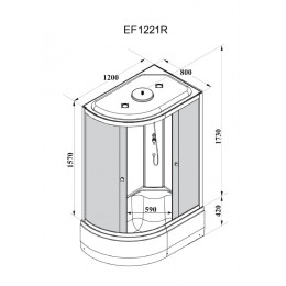 Душевая кабина PARLY EF1221R (120х80х215)