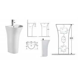 Раковина SIMONA напольная Ceruttispa 480x420x835