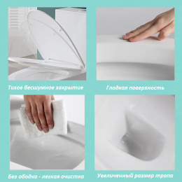 Унитаз ADIGE F приставной безободковый Ceruttispa CT8907 (500x365x405)