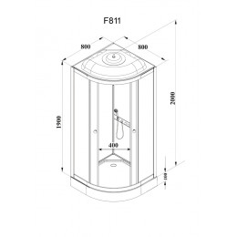 Кабина F811 душевая PARLY (80х80х210)