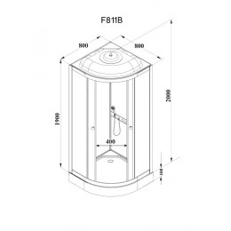 Кабина F811B душевая PARLY (80х80х210)