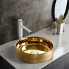 Раковина CR7044AS накладная, золото, круглая 360х360х120 Ceruttispa