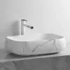Раковина CR0086 MMW2 накладная, мрамор матовый белый, прямоугольная 565х400х145 Ceruttispa