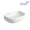 Раковина CR0086 MMW2 накладная, мрамор матовый белый, прямоугольная 565х400х145 Ceruttispa