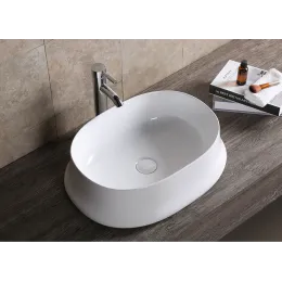 Раковина CR0060 накладная, белая, овальная, глубокая 580х430х160 Ceruttispa