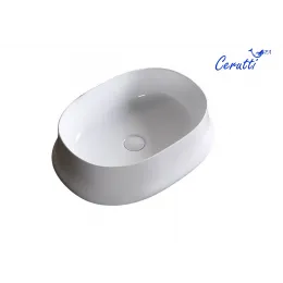 Раковина CR0060 накладная, белая, овальная, глубокая 580х430х160 Ceruttispa