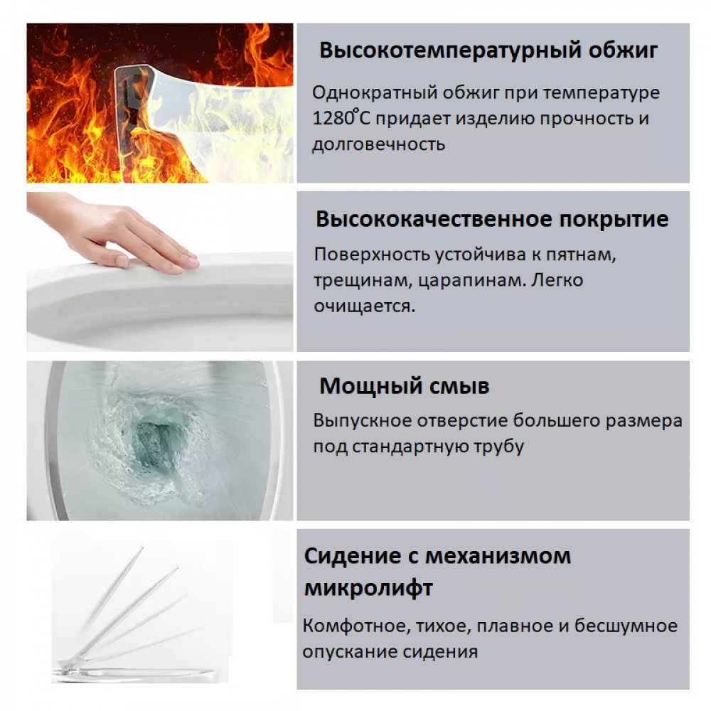 Унитаз SELLA GW напольный безободковый сиденье быстросъемное с микролифтом Ceruttispa (605х370х800)