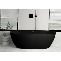 Ванна d'ISEO MB акриловая (1700x750x560) отдельностоящая, черная матовая, со сливом-переливом Ceruttispa