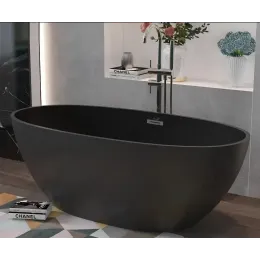 Ванна d'ISEO MB акриловая (1700x750x560) отдельностоящая, черная матовая, со сливом-переливом Ceruttispa