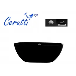Ванна d'ISEO MB акриловая (1700x750x560) отдельностоящая, черная матовая, со сливом-переливом Ceruttispa