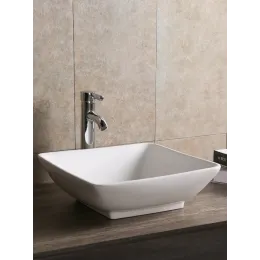 Раковина CR7034D накладная, белая, квадратная 420х420х130 Ceruttispa