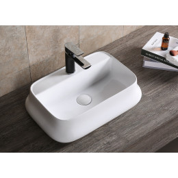 Раковина накладная Ceruttispa CR0061 (530х370х135) белая, прямоугольная, с отверстием под смеситель
