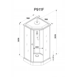 Душевая кабина PARLY P911F (90х90х215)