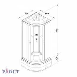 Душевая кабина PARLY EC921 (90х90х215)